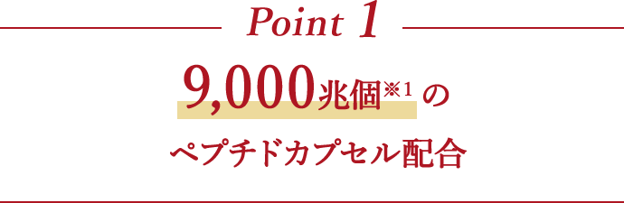 Point1 9,000兆個※１のペプチドカプセル配合