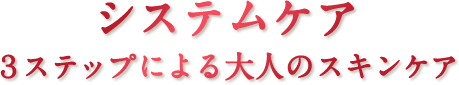 システムケア 3ステップによる大人のスキンケア