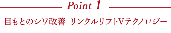 Point1 目もとのシワ改善 リンクルリフトVテクノロジー